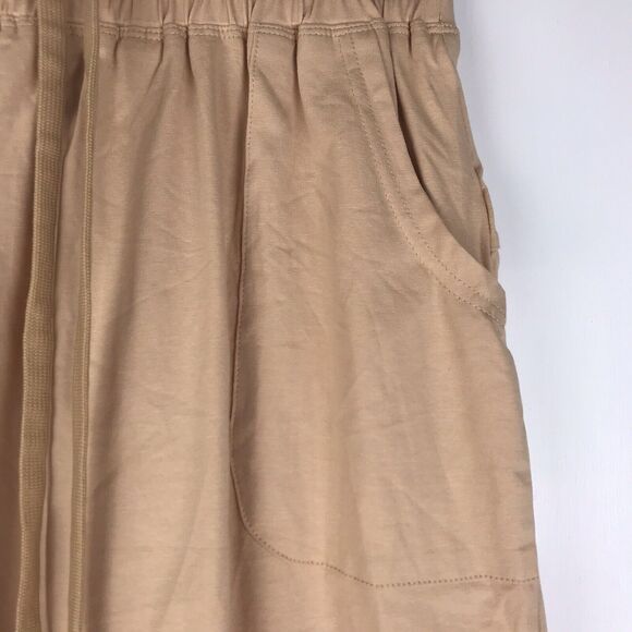 NWT Kancy Kole Midi Skirt Elastic Waist Drawstring Pockets Beige Tan Size Small - Picture 2 of 8